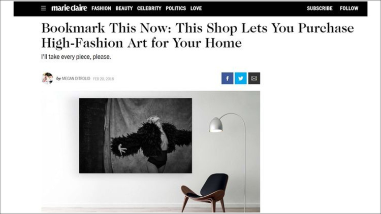 MARIE CLAIRE: Bookmark this now – this shop lets you purchase high‑fashion art for your home