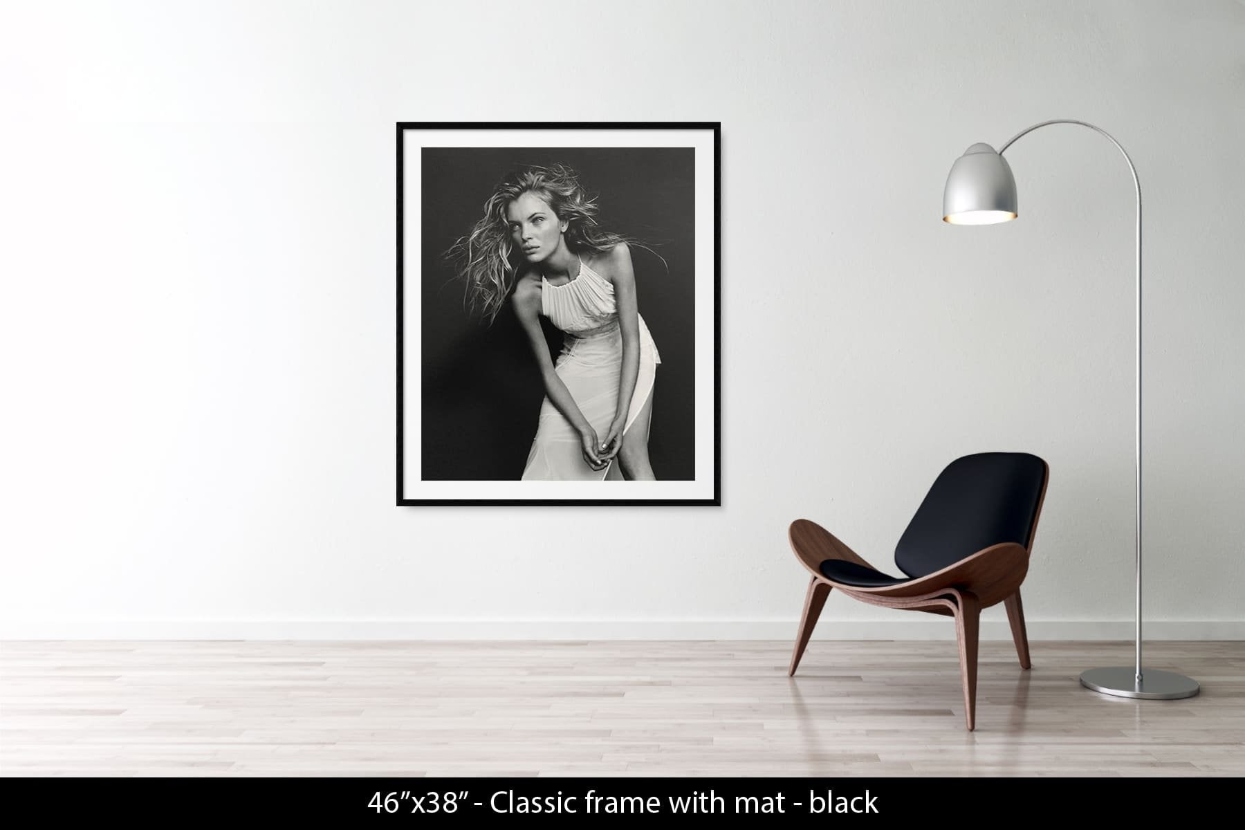 Esther Cañadas in white dress Paris 1998