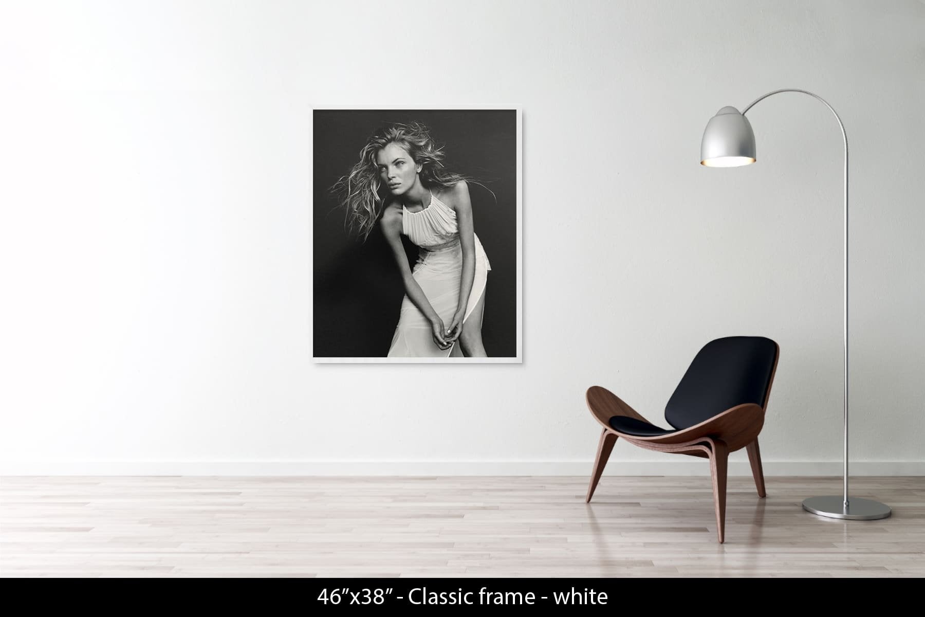 Esther Cañadas in white dress Paris 1998