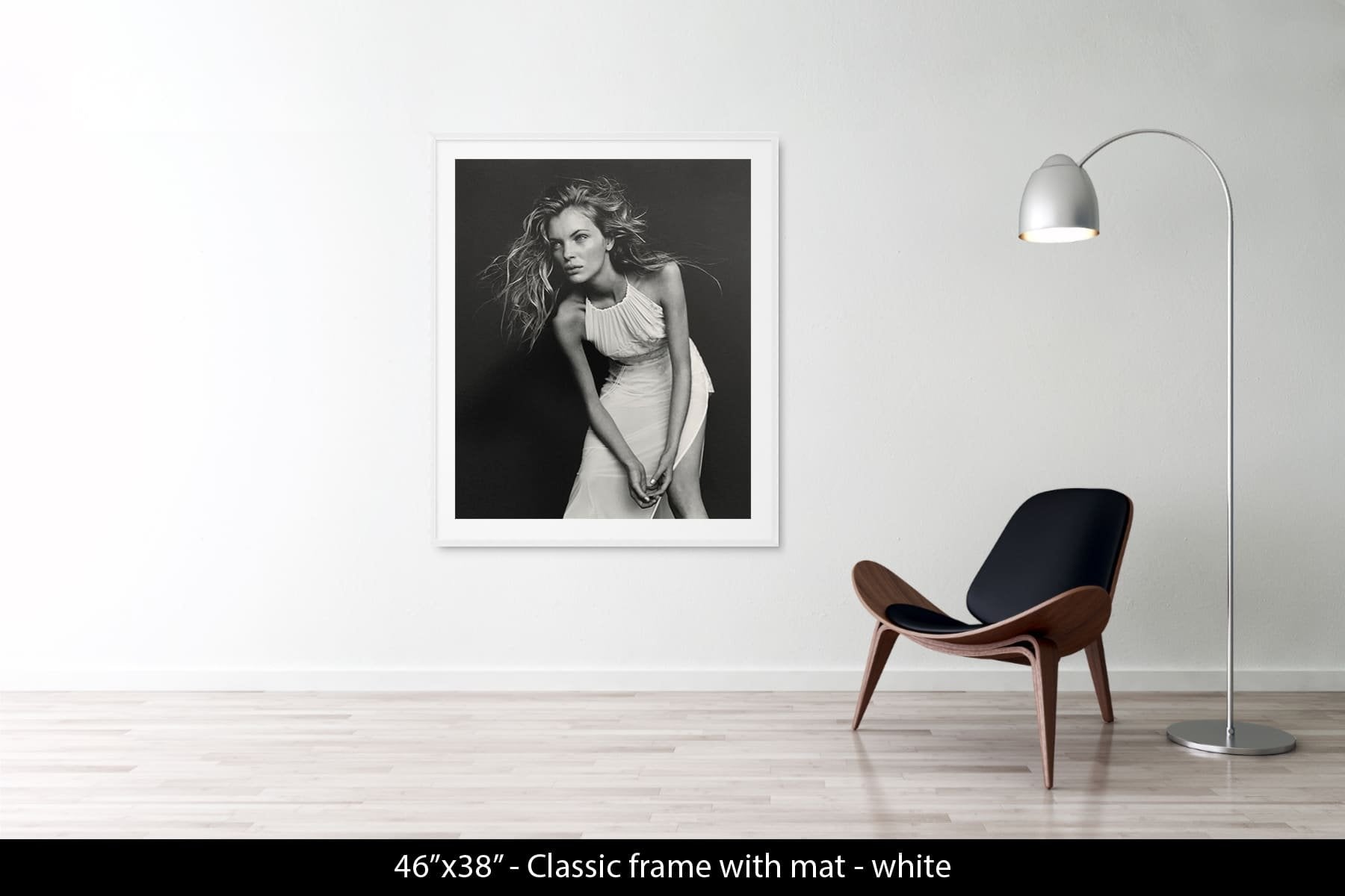 Esther Cañadas in white dress Paris 1998