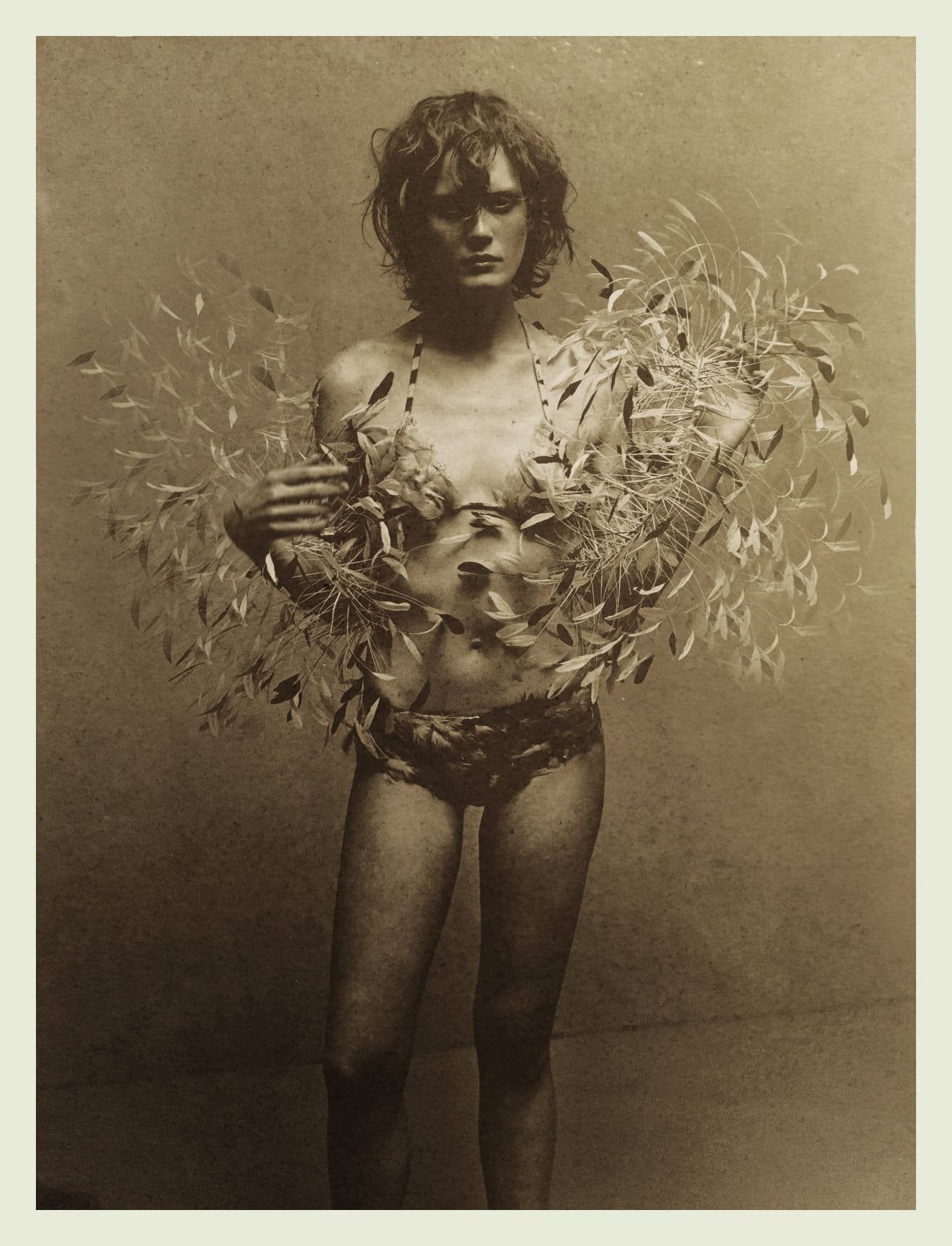 Emily with feathers, Paris 1998