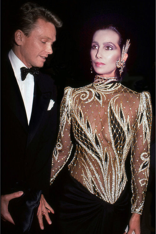 white christmas dresses Bob Mackie and Cher by Rose Hartman
