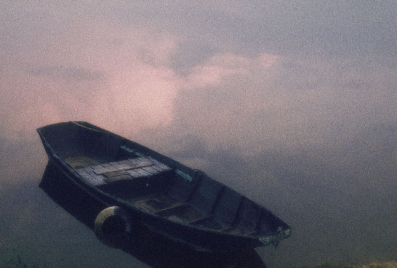 Evening Sunset Reflections and an Old Boat - 1984 – Robert Farber