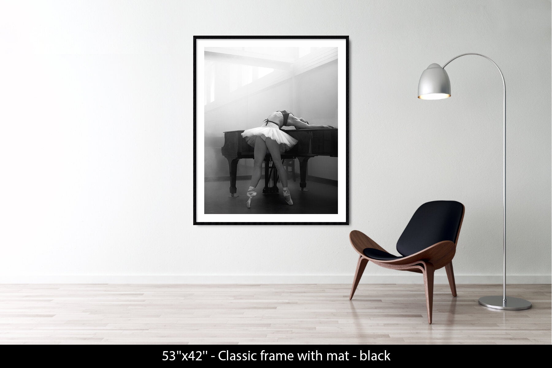 Ashley leaning on piano, New York City Ballet, 2013