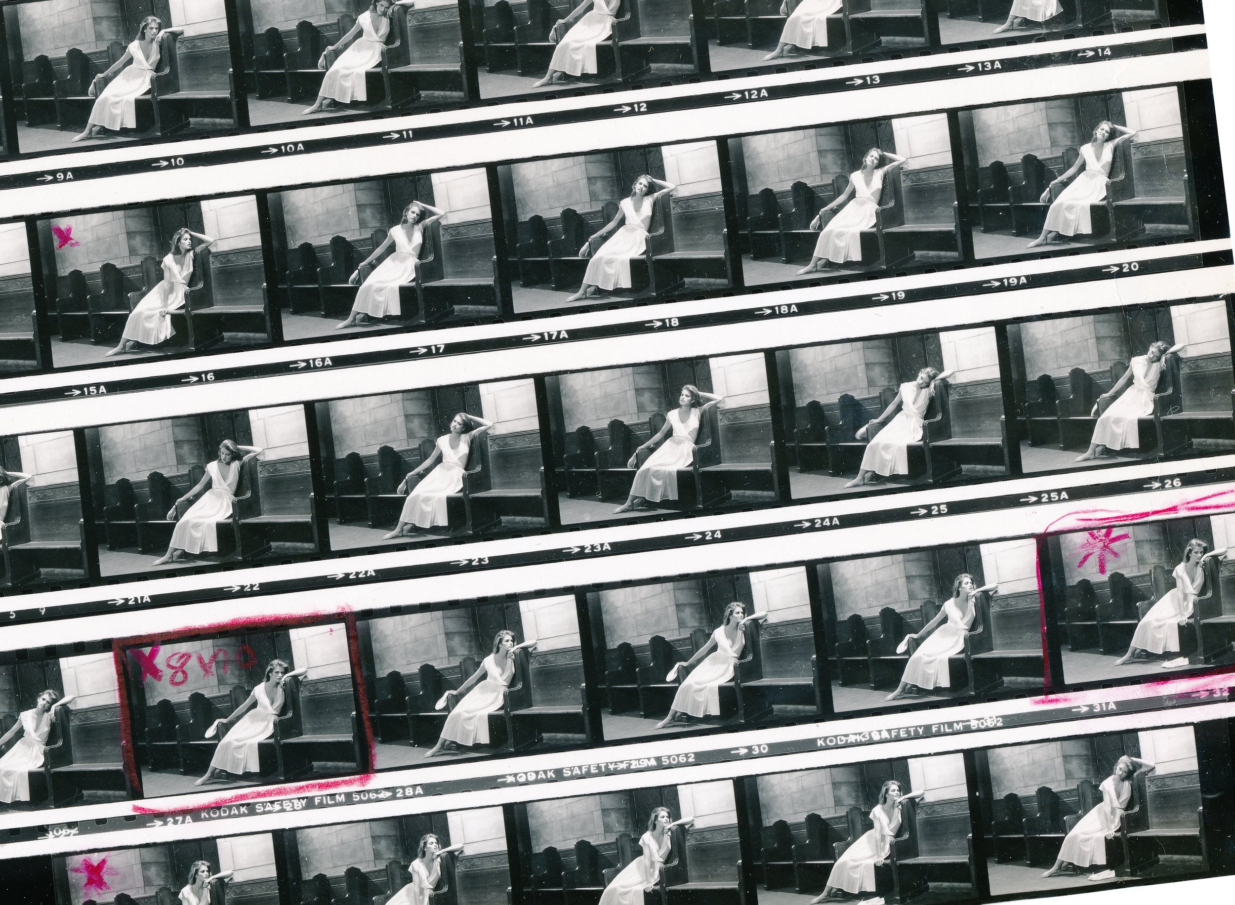 Gia on a Pew, Contact Sheet