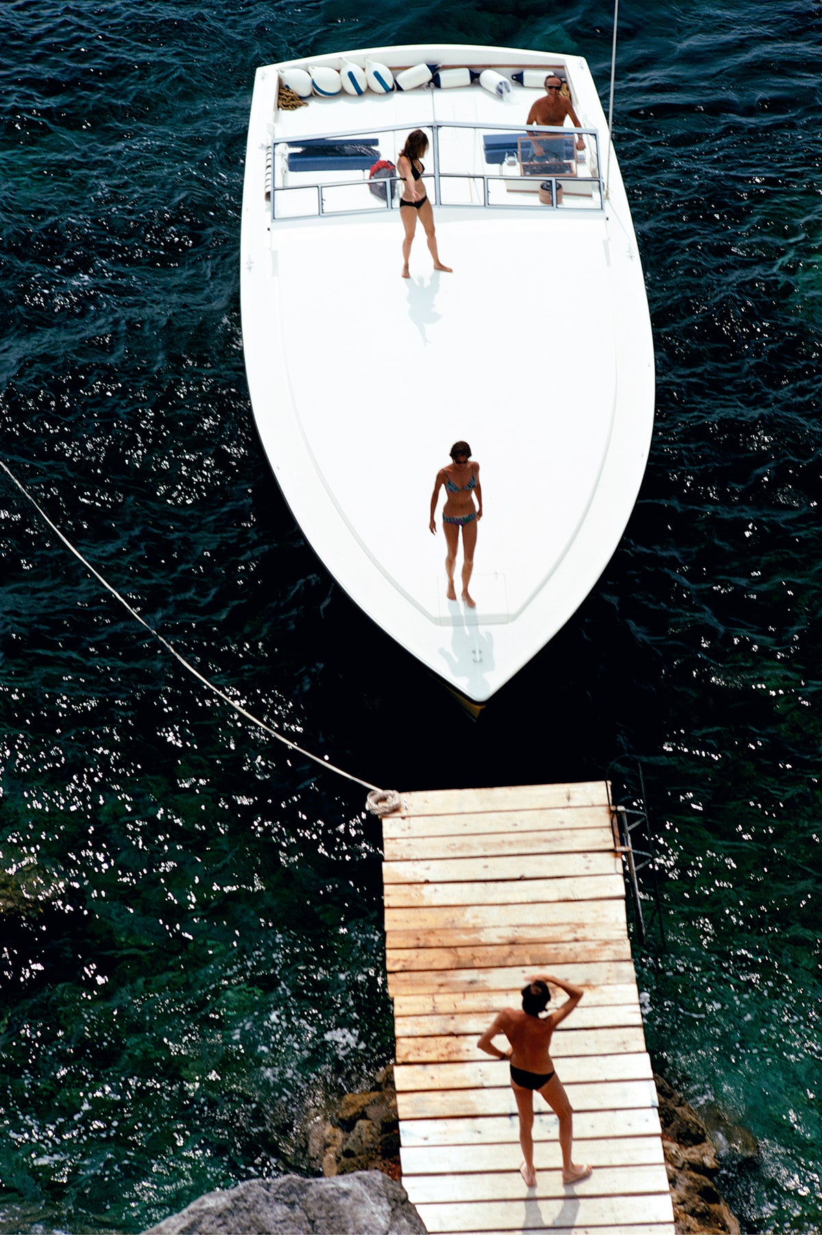 Slim Aarons, Speedboat Landing, 1973